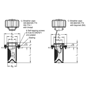 GN664-G11/4-94 Einfüllsieb für senkrechten Einbau Elesa