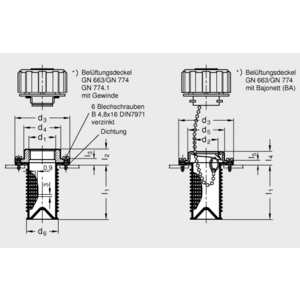 GN664-G11/4-94 Einfüllsieb für senkrechten Einbau Elesa
