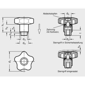 ELESA+GANTER VEILIGHEIDSSTERKNOP VCTS-Z-50 SST-M10