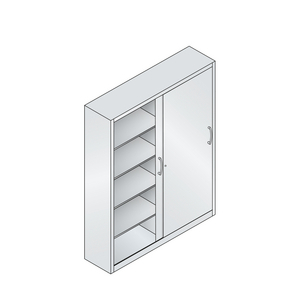 ARMOIRE PORTE COULISS. + 4X2 TAB SUR SOCLE-H1950XL1600XP400
