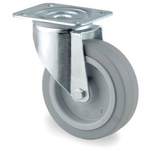 ROULETTE PIVOT. 250KG D.125MM AC BAND.ELAST 40MM MOY ROULEAUX