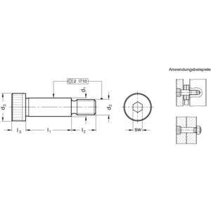 ISO7379-10-M8-55 Passschraube mit Bund