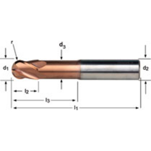 Ball-Nosed End Mill 16.0mm Dormer norm