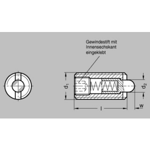 GN616-M4-K Federndes Druckstück Bolzen Kunststoff