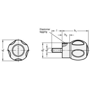 GN675-43-M8-16 Softline-Kugelgriffschraube, schwarzgrau