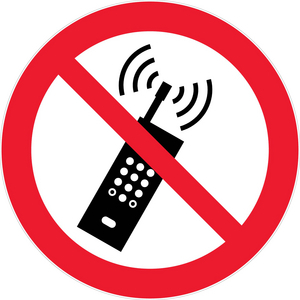 PANNEAU 'TEL. MOBILE INTERDIT' RIGIDE DISQUE DIAMETRE 30 CM