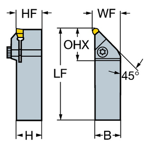 PORTE OUTIL PR DEGAGEMENT Q-CUT LS151.22-2525-25