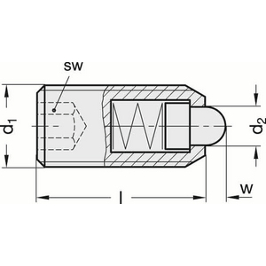 GN.33741-PRESS.A MOLLA A PUNTALE TESTA CON CAVA ESAGONALE CORPO FIL. ACC. BRUNITO PUNTALE TEMPRATO GN 615.4-M10-B