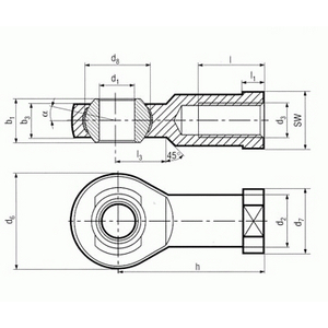 ROTULE DE COMMANDE TYPE BRF 6 FIL.A DROITE 2 RANGEES BILLES