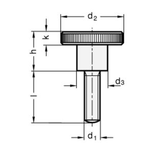 DIN464-M6-16-NI Rändelschraube Edelstahl