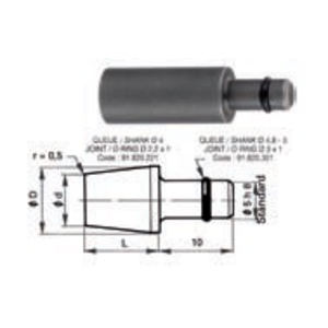 BOUTEROLLE RB 400 Q.5 LG. 7 D.RIVET 1,6 ET 2,4