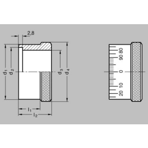 GN264-60-MCRS Teilring mit Standard-Skala mattverchromt