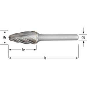 DORMER HM STIFTFREES VORM-F RONDE BOOG P841 - 12.7 X 6.0