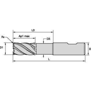 5599072-CARBIDE ENDMILL 57NC 8MMX19MM R=0 57NC08003T WS15PE