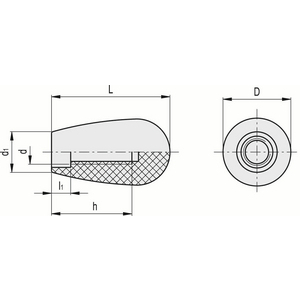 20901 - IMPUGNATURA FISSA OGIVALE DUROPLASTO FORO FIL. I.222/25-M6