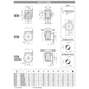 2G24012151-RIDUTTORE W 75 U D30 40 P90 B5 B3