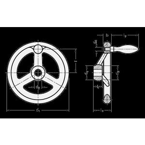 GN950.6-160-K14-A Handrad Edelstahl mit Keilnut