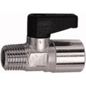 371.05 Mini-Kugelhahn mit Drehgriff, MS vernickelt, R/Rp 1/4 AG/IG