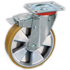 RUOTA 65 100 POLIURETANO TR NUCLEO ALLUMINIO SUPP. ROTANTE PIASTRA NL FRENO ANTERIORE 656502