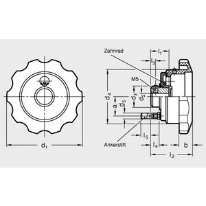 GN577.9-110-B12 Handrad für Stellungsanzeiger Elesa