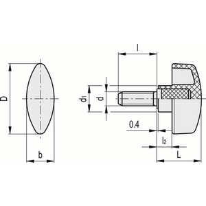 8751 - CHIAVETTA DI SERRAGGIO TECNOPOLIMERO PRIGIONIERO FILETTATO IN ACCIAIO ZINCATO CTL.476/40 P-M8X16