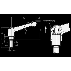 GN300.1-30-M6-20-RS Klemmhebel verstellbar Edelstahl rot