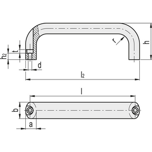 GN.27202-MANIGLIA A PONTE ALLUMINIO CON RIVEST. RESINA EPOSSIDICA RESISTENTE A RAGGI UV COLORE NERO GN 565.1-26-116-SW