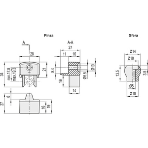6251 - BLOCCA PORTA A SFERA TECNOPOLIMERO BPS.30