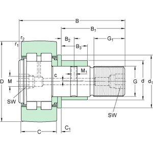 SKF CAM FOLLOWER PWKRE 40-2RS