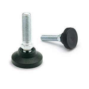 348525 - PIEDINO DI LIVELLAMENTO BASE IN TECNOPOLIMERO STELO IN ACCIAIO CON DISCO ANTISCIVOLO LS.A-40-14-AS-M16X108