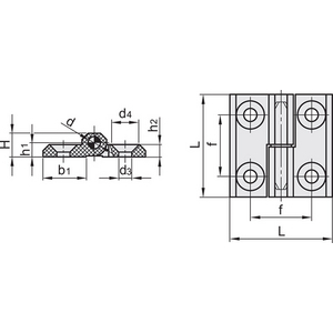 425966 - CERNIERA PER PORTELLI RIMOVIBILI SUPER-TECNOPOLIMERO PERNO FISSATO AL CORPO SINISTRO CFMY.60 SH-6-S