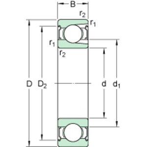 CUSCINETTO RADIALE A SFERE 208-2Z