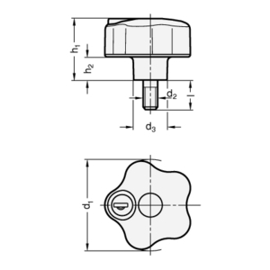 GN5337.9-63-M10-20-SU ELESA-Sicherheitssterngriff, abschliessbar