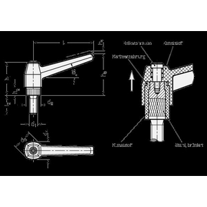 GN500-80-M10-70-SW Klemmhebel mit Schraube schwarz Elesa
