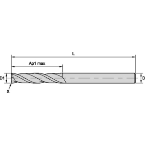 6092621-GP FRESACARBIDE 2FL4X4X12X50 40020400T012S TIALN