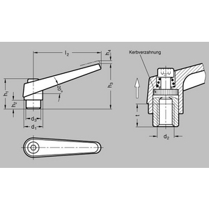 GN101.1-14-M5-OS Klemmhebel verstellbar Edelstahl orange