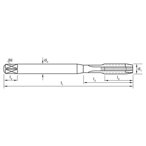 TARAUD M5X0,8 6HX T146 GUN H DIN371 B PM-CO. TICN