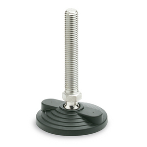 GN345.5-125-M20-138-BG Gelenkfuss mit Mutter mit Gummiauflage Edelstahl