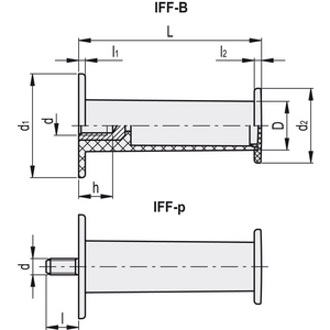 26924 - IMPUGNATURA FISSA CILINDRICA CON DOPPIA PROTEZIONE TECNOPOLIMERO IFF.112 P-M8X20