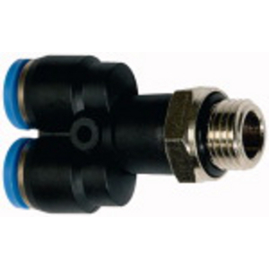 133.018-4 Y-Steckverschr.»Blaue Serie«, drehbar, G1/8 außen, Ø 4 mm