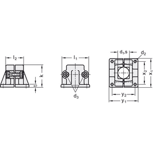 GN.49151-BASE PER MORSETTI DI COLLEGAMENTO ALLUMINIO PER TUBI TONDI GN 165-B50-2-BL