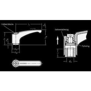 GN604.1-78-M8-SG Klemmhebel Edelstahl schwarzgrau Elesa