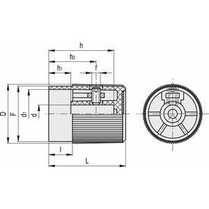 31011 - MANOPOLA DI REGOLAZIONE ZIGRINATA TECNOPOLIMERO NEUTRE IZP.25 N-6