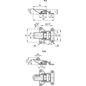 420092 - CHIUSURA A LEVA ACCIAIO O ACCIAIO INOX TLE.SST-15/52+R