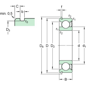SKF 6213 ZNR KOGELLAGER EENRIJIG