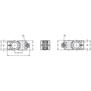 GN.42571-MORSETTO DI COLLEGAMENTO A CROCE ALLUMINIO GN 132-B30-B30-56-2-BL