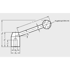 GN212-32-M16-E-NI Spannhebel schräg Edelstahl
