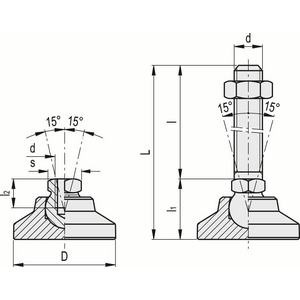 402571 - PIEDINO DI LIVELLAMENTO ACCIAIO INOX STELO FILETTATO LM.60-SST M20X98