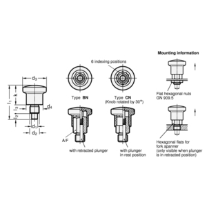 GN822.7-10-M16X1.5-CN Miniraster Voll-Edelstahl