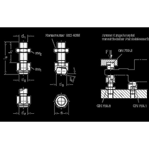 GN709.3-17-M12-R Pendelelement einstellbar, Druckfläche geriffelt